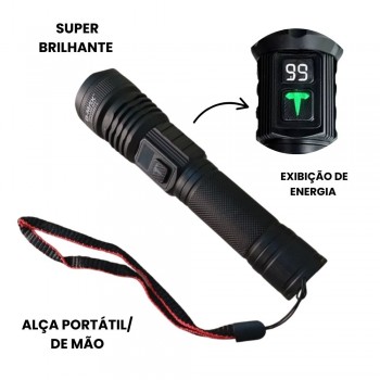 LANTERNA MANUAL LED E BATERIA RECARREGAVEL BM8502 B-MAX