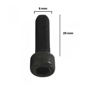 PARAFUSO ALLEN C/ CABECA CILINDRICA 6 X 25MM MA ACO (CX 100 UNIDADES)