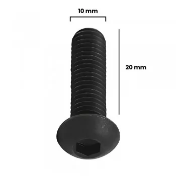 PARAFUSO ALLEN C/ CABECA ABAULADA 10 X 20MM MA ACO (CX 100 UNIDADES)