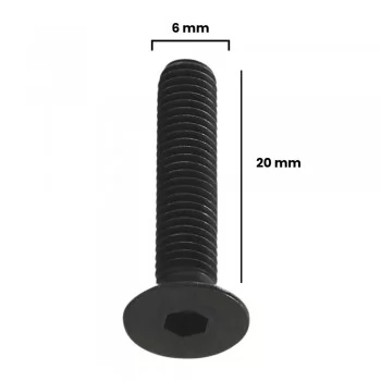 PARAFUSO ALLEN C/ CABECA CHATA 6 X 20MM MA ACO (CX 100 UNIDADES)