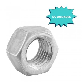 PORCA SEXTAVADA M8 MA INOX (CX 100 UNIDADES)