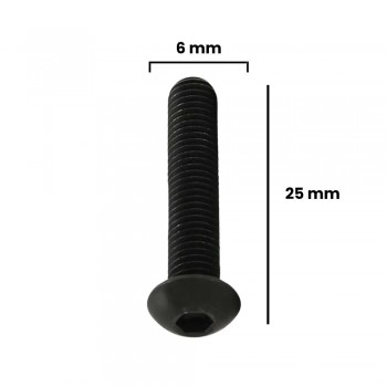 PARAFUSO ALLEN C/ CABECA ABAULADA 6 X 25MM MA ACO (CX 100 UNIDADES)