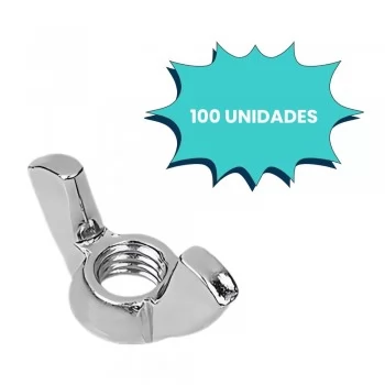PORCA BORBOLETA 1/4 UNC ZB (CX 100 UNIDADES)