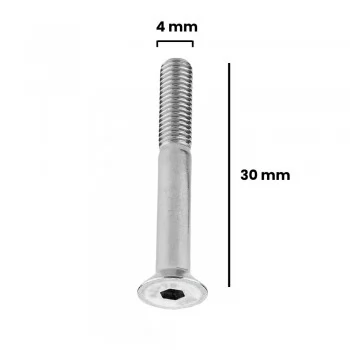 PARAFUSO ALLEN C/ CABECA CHATA 4 X 30MM MA ACO INOX (CX 100 UNIDADES)