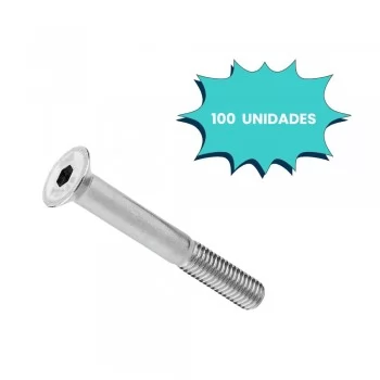 PARAFUSO ALLEN C/ CABECA CHATA 4 X 30MM MA ACO INOX (CX 100 UNIDADES)