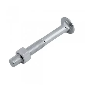 PARAFUSO FRANCES C/ PORCA SX 1/4 X 2.1 /4 UNC ZINCADO BRANCO (CX 100 UNIDADES)