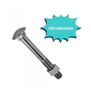 PARAFUSO FRANCES C/ PORCA SX 3/8 X 5.1/2 UNC POLIDO (CX 100 UNIDADES)